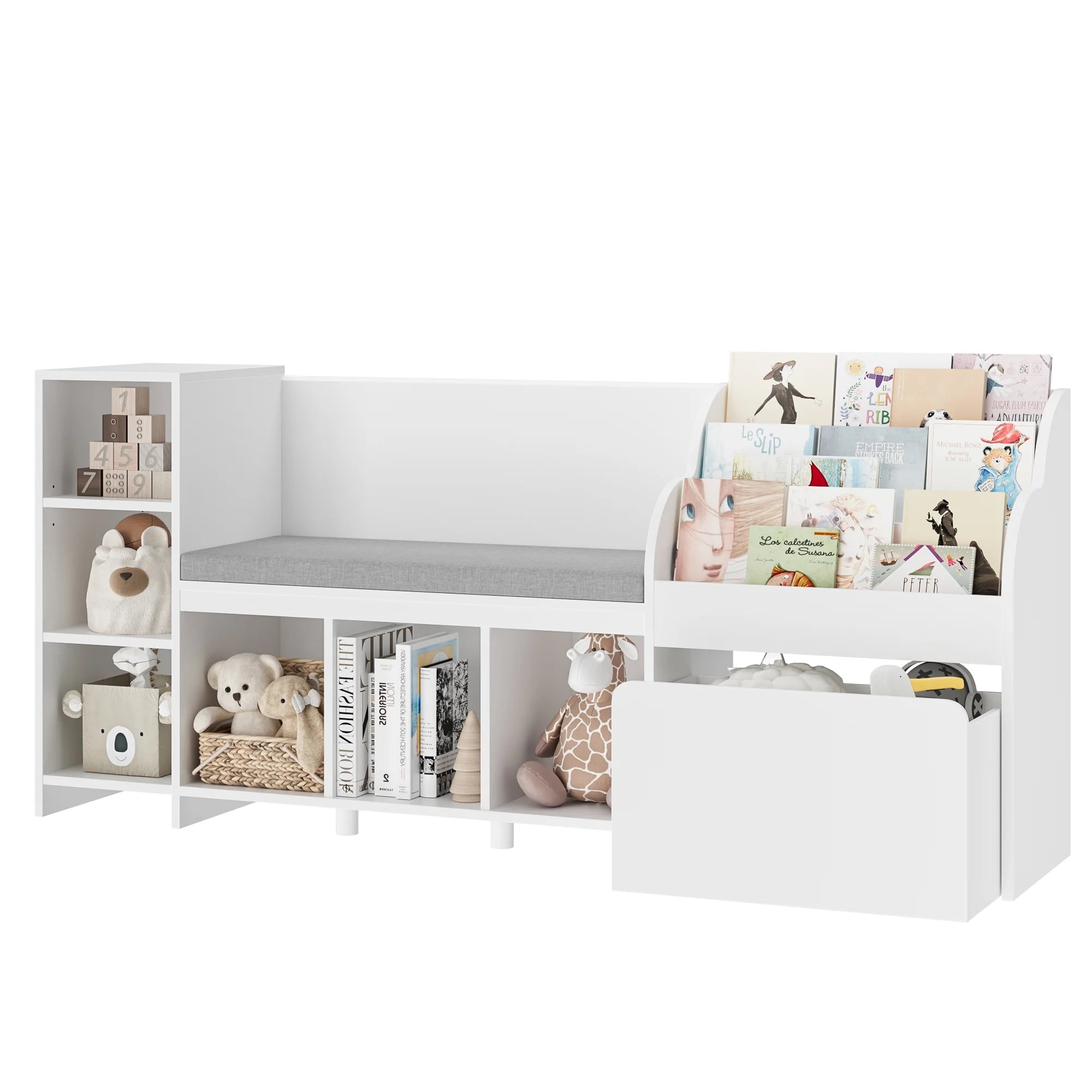 Kids Bookshelf with Reading Nook
